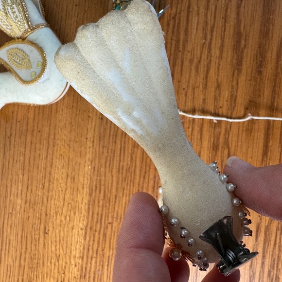 Set‎ of 3 Vintage Flocked Beaded Bird Christmas Ornaments Clip on & Wired - Picture 11 of 13